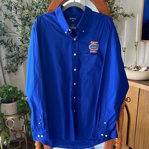 Antigua Royal Blue Florida Gators Casual Button-Down Shirt